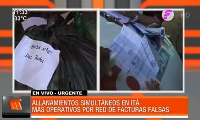 Allanamientos simultáneos por red de facturas falsas | Telefuturo