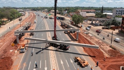Ruta PY02: Culmina montaje de vigas en el puente sobre el arroyo Piribebuy - ADN Digital