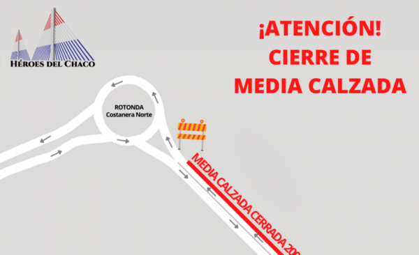 Diario HOY | Cerrarán media calzada de la Costanera Norte en el acceso a Asunción