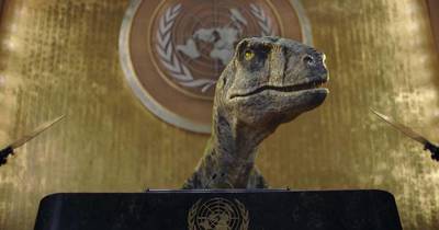 La Nación / Dinosaurio “irrumpe” en la ONU con un discurso: “No elijan la extinción”