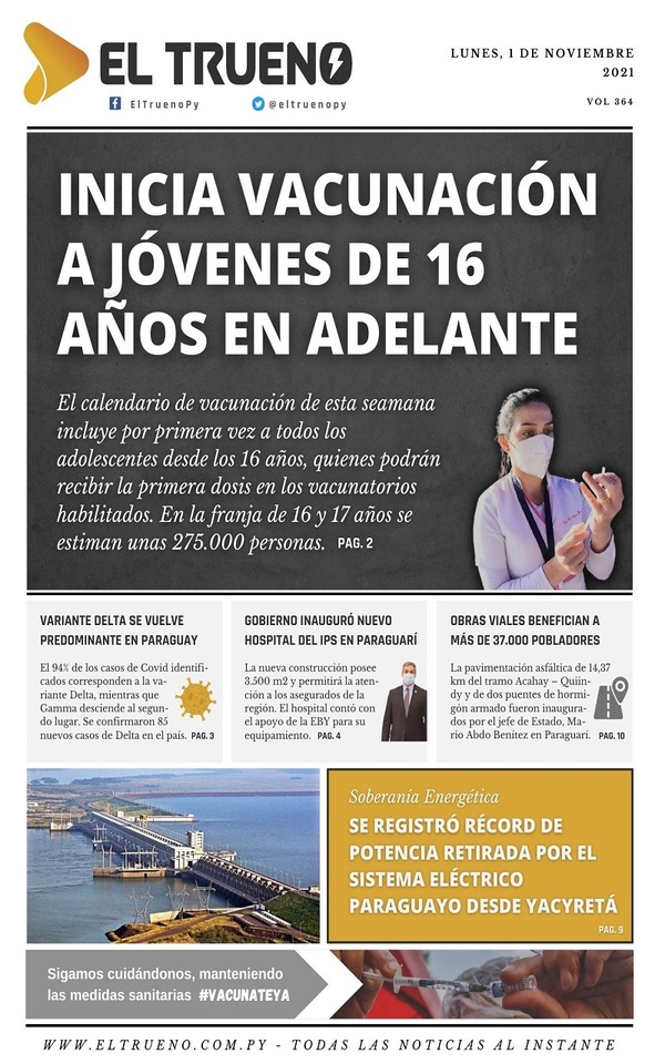 Portadas de este lunes 1 de noviembre de 2021