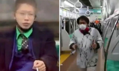 Terror en Tokio: Hombre disfrazado de Joker apuñaló a 17 personas en un tren