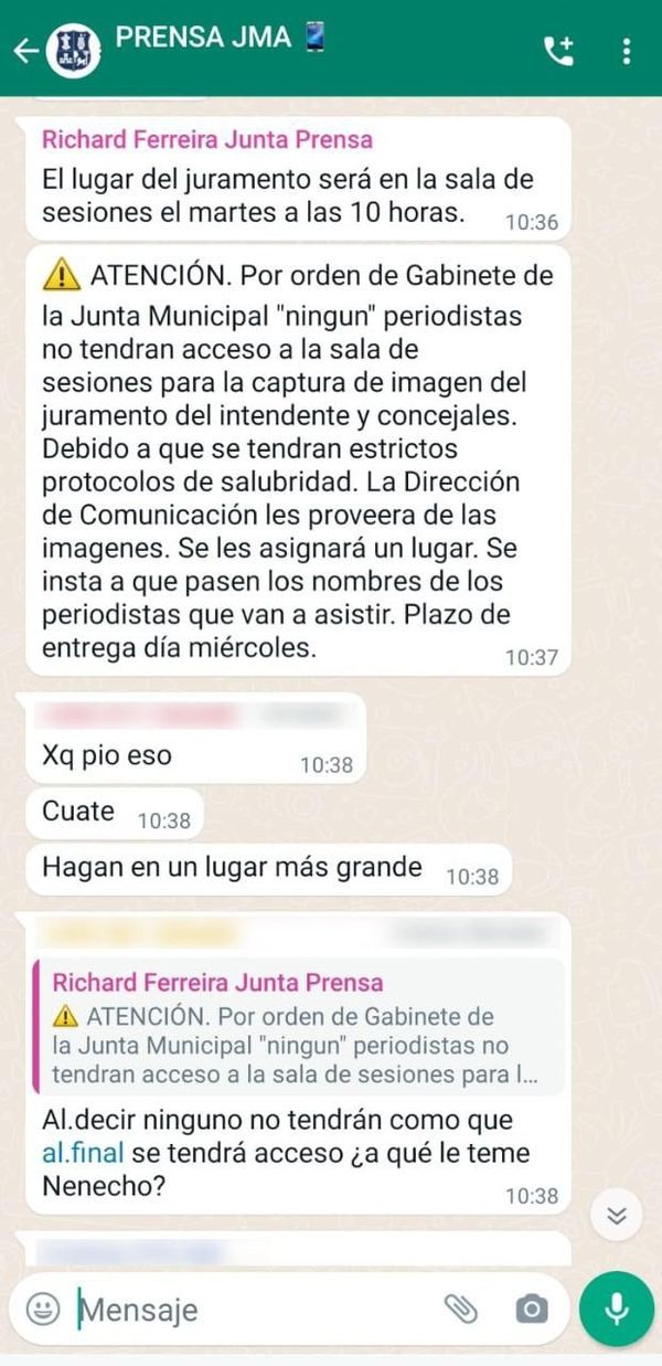 Así negaron acceso a periodistas al juramento de Nenecho Rodríguez - Nacionales - ABC Color