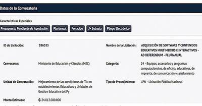 La Nación / Sugestiva compra de software de contenido digital en el MEC
