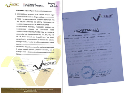INDERT presentó denuncia ante la Fiscalía por falsificación de documento en A. Paraná - La Clave
