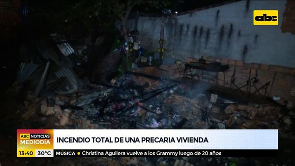 Precaria vivienda fue totalmente consumida por las llamas - ABC Noticias - ABC Color