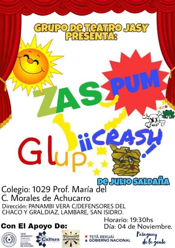 Sube a escena «Glup, Zaz, Pum, Crash!», obra que sensibiliza la capacidad crítica del espectador - .::Agencia IP::.