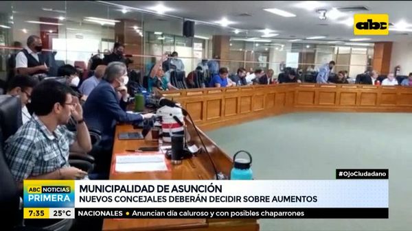 Nuevos concejales de Asunción deberán decidir sobre aumentos - ABC Noticias - ABC Color