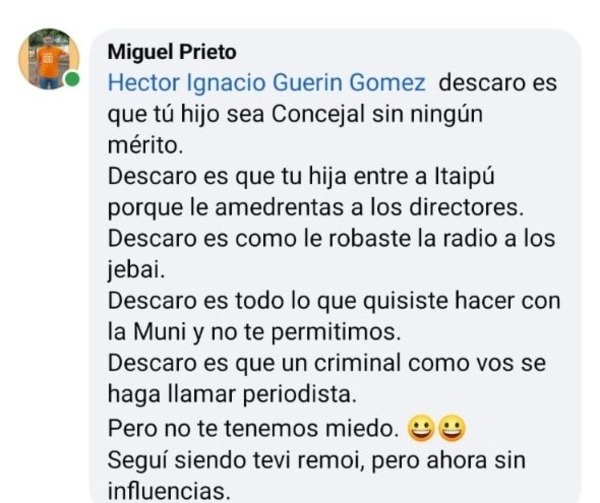 Prieto califica de criminal y ladrón a Director de Radio Concierto