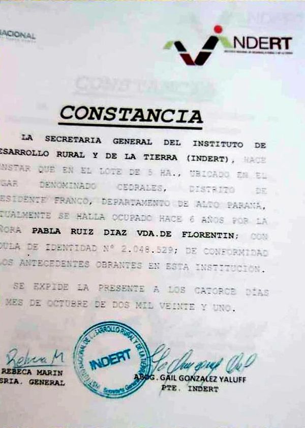 Denuncian falsificación de constancia de ocupación de un inmueble de Presidente Franco - ABC en el Este - ABC Color