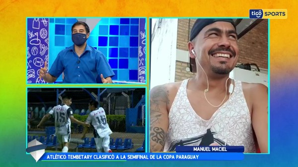 Manu Maciel celebra el momento histórico de Atlético Tembetary