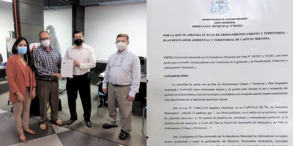 CAPITÁN MIRANDA YA CUENTA CON EL PLAN DE ORDENAMIENTO URBANO Y TERRITORIAL. - Itapúa Noticias