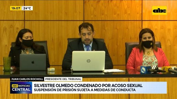 Olmedo, condenado por acoso sexual pero con suspensión de prisión sujeta a medidas de conductas - ABC Noticias - ABC Color