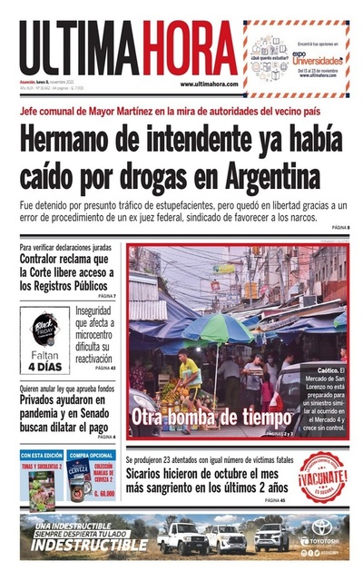Portadas de este lunes 8 de noviembre de 2021