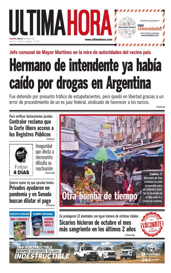 Portadas de este lunes 8 de noviembre de 2021