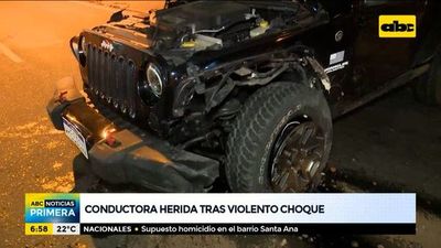 Conductora herida tras violento choque - ABC Noticias - ABC Color