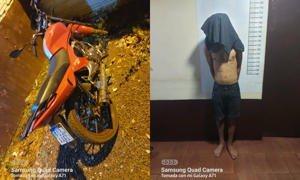 Atrapan a ladrón y recuperan motocicleta