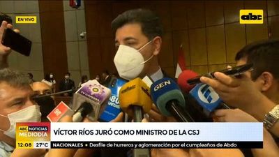 Víctor Ríos juró como ministro de la Corte Suprema de Justicia - ABC Noticias - ABC Color