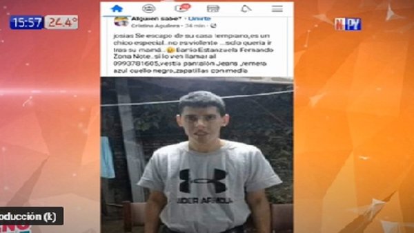 Familiares buscan desesperadamente a joven desaparecido | Noticias Paraguay