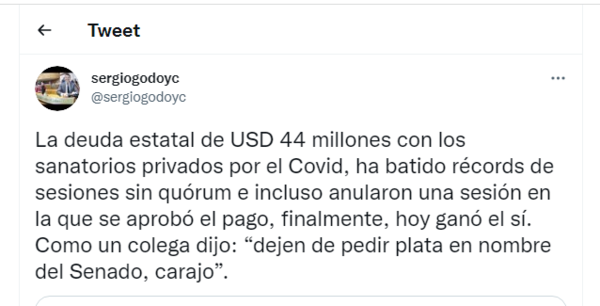 Senador Sergio Godoy deja al descubierto vieja práctica de pedir dinero a cambio de votos | OnLivePy