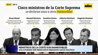Cinco ministros de la Corte Suprema de Justicia se declaran unos a otros inamovibles  - ABC Noticias - ABC Color