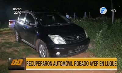 Recuperaron automóvil robado a joven en Luque | Telefuturo