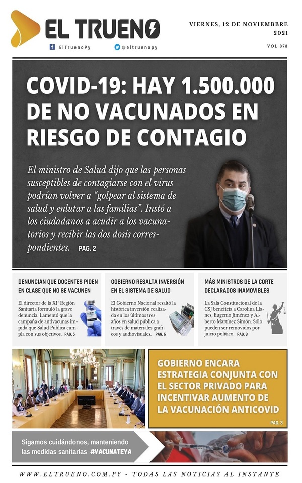 Portadas de este viernes 12 de noviembre de 2021