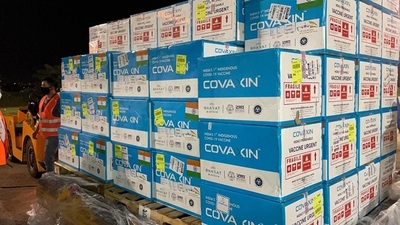 Paraguay recibió 400.000 dosis de la vacuna Covaxin