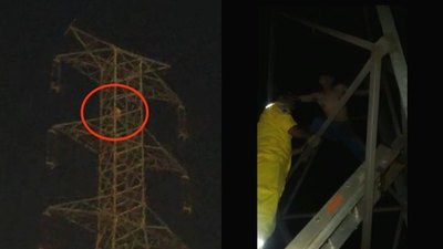 Crónica / [VIDEO] Le rechazó su suegra y se quiso tirar de una torre de 50 metros