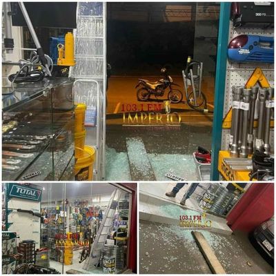 Delincuentes roban objetos de una tienda de herramientas y accesorios
