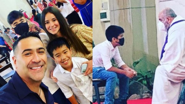Crónica / ¡PAPÁ EJEMPLAR! Acompañó a su hijo en su primera confesión