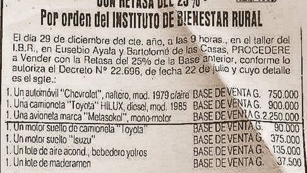 IBR subastó avión que cambió por 4.500 hectáreas