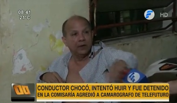 Agresivo conductor intentó huir tras protagonizar un choque