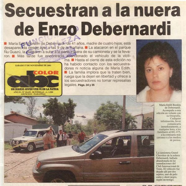 Con el caso Debernardi, EPP iniciaba hace 20 años la era de secuestros - Nacionales - ABC Color