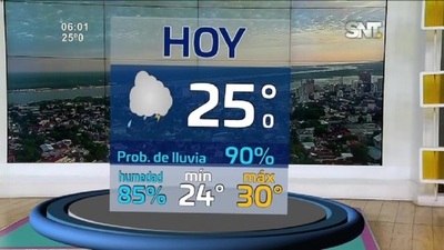 Pronóstico: Agradable a caluroso con probabilidades de lluvia - SNT