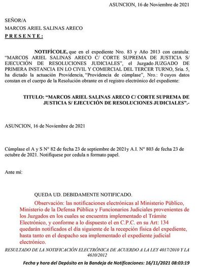 Odisea de exfuncionario judicial para ejecutar sentencia contra la Corte - Nacionales - ABC Color