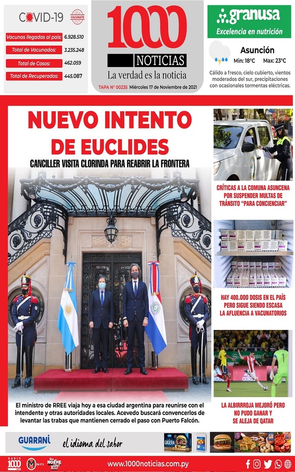 Portadas de este miércoles 17 de noviembre de 2021