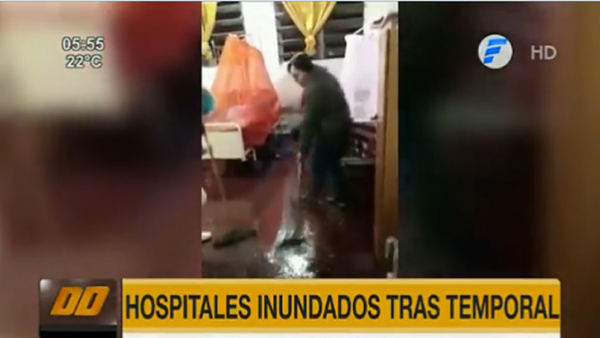 Temporal inunda las salas y pasillos de dos hospitales públicos