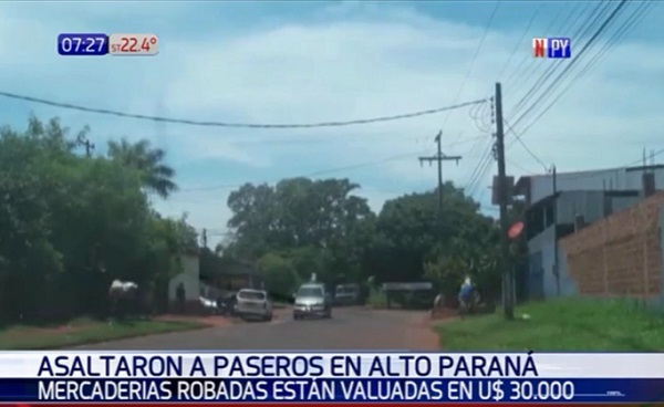Reportan millonario asalto a paseros en Alto Paraná