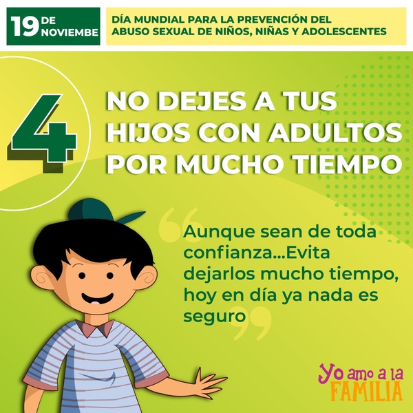 Tip 04: Prevení el abuso sexual cuidando y acompañando de cerca a los niños