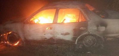Vehículo robado en la zona Metropolitana fue incinerado en Santaní - Nacionales - ABC Color