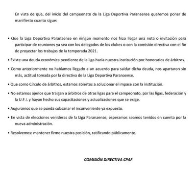 Liga Paranaense no paga deuda a árbitros y prefiere no tenerlos en cuenta para campeonato