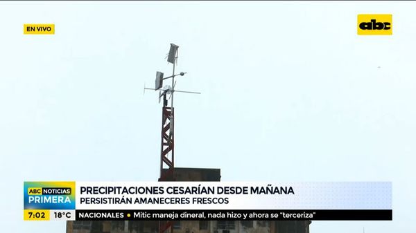 Precipitaciones cesarían desde mañana pero seguirán los amaneceres frescos - ABC Noticias - ABC Color