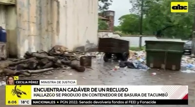 Hallan cadáver de recluso de Tacumbú en contenedor de basura
