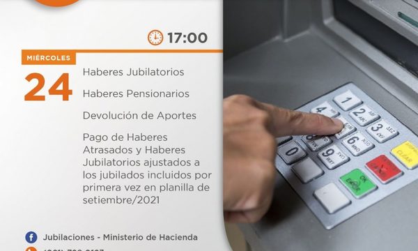 Jubilados y pensionados de la Caja Fiscal cobrarán haberes el próximo miércoles