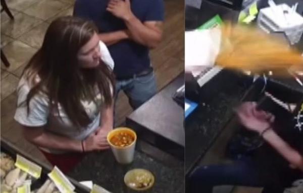 Clienta arrojó sopa caliente a la cara de una trabajadora y fue detenida