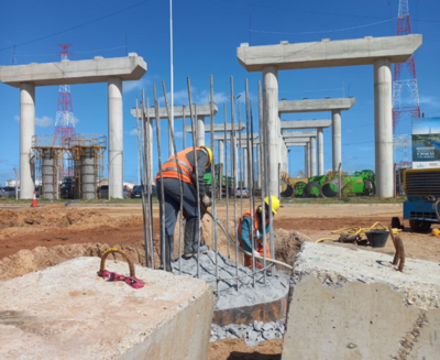 Puente Héroes del Chaco: colocan pilotes para construir viaducto que conectará al Corredor Vial Botánico - .::Agencia IP::.
