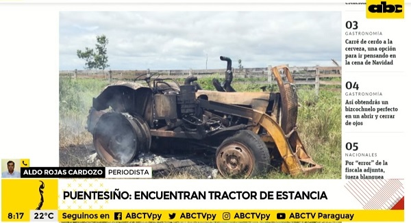 Hallan tractor “secuestrado” por delincuentes