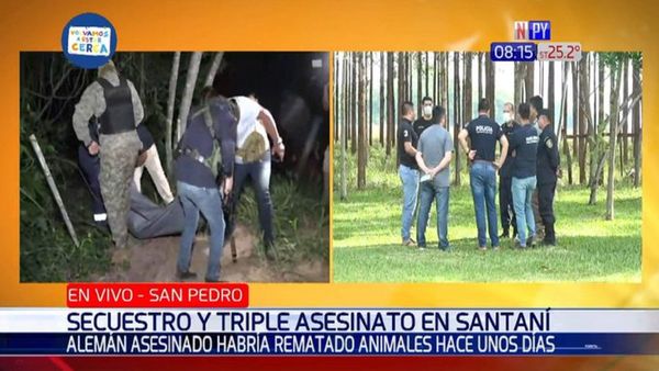Policía realiza rastrillaje tras secuestro y triple asesinato