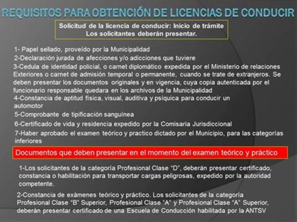 La Municipalidad de Limpio con Nuevos Requisitos para la obtención de Licencia de Conducir